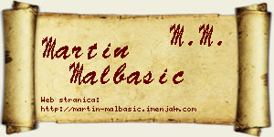 Martin Malbašić vizit kartica
